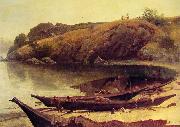 Albert Bierstadt Canoes Norge oil painting reproduction